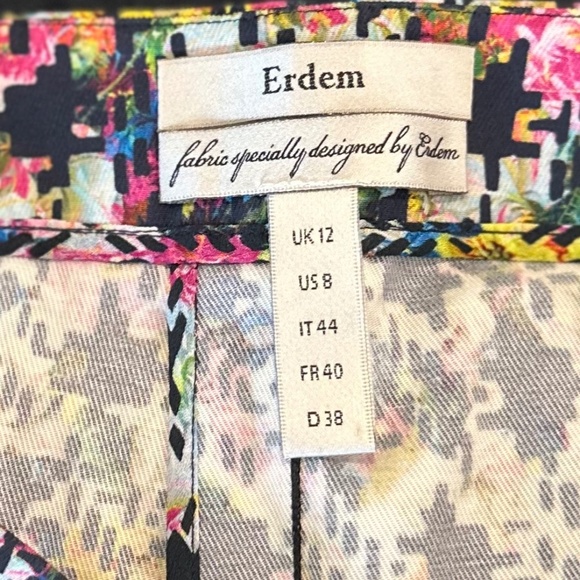 ERDEM straight leg multicolour houndstooth pattern Sidney pants - Size 8. - Picture 4 of 13